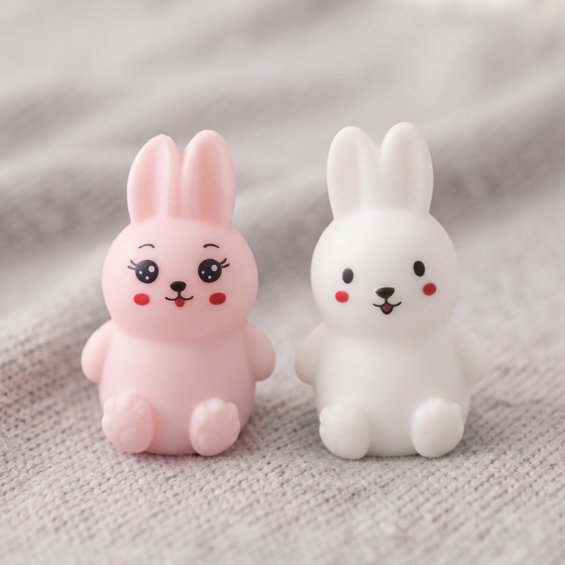 Tavşan Tasarımlı Squishy - 12'li Paket - Karışık Renk - Yumuşak Oyuncak - görsel 2